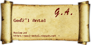 Geél Antal névjegykártya